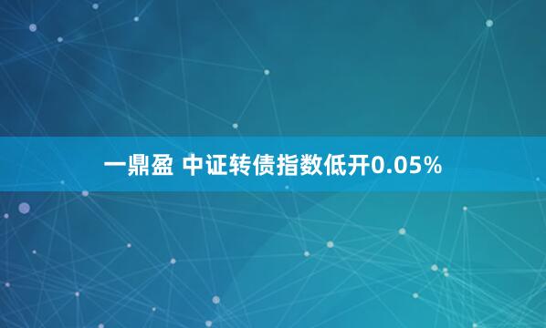 一鼎盈 中证转债指数低开0.05%