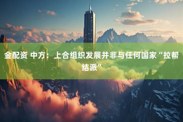 金配资 中方：上合组织发展并非与任何国家“拉帮结派”