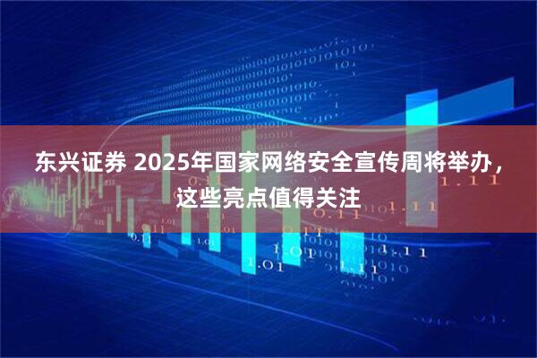 东兴证券 2025年国家网络安全宣传周将举办，这些亮点值得关注