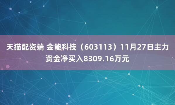 天猫配资端 金能科技（603113）11月27日主力资金净买入8309.16万元