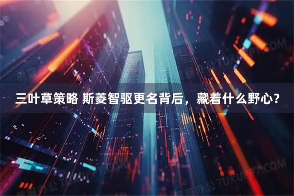 三叶草策略 斯菱智驱更名背后，藏着什么野心？